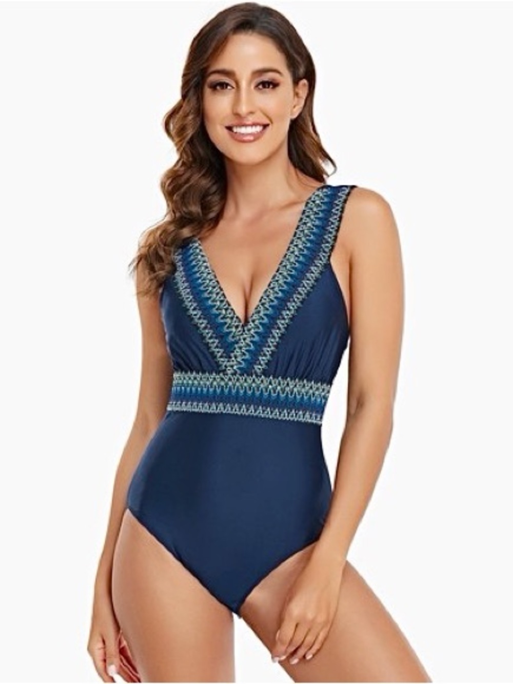 One Piece Deep V-Neck Swimsuit Women Swimwear Bathing Suit